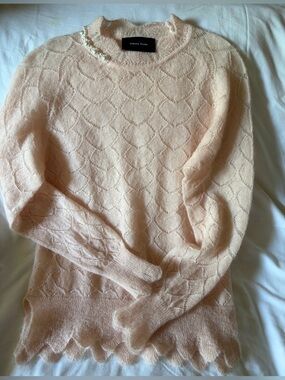 Simone Rocha Soft Pink Mohair Knit Sweater